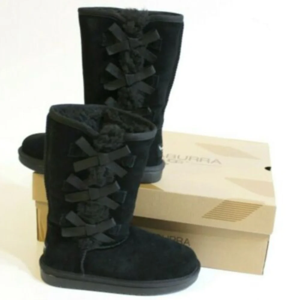 Koolaburra by Ugg Tall Black Suede Boots Girl Size 13